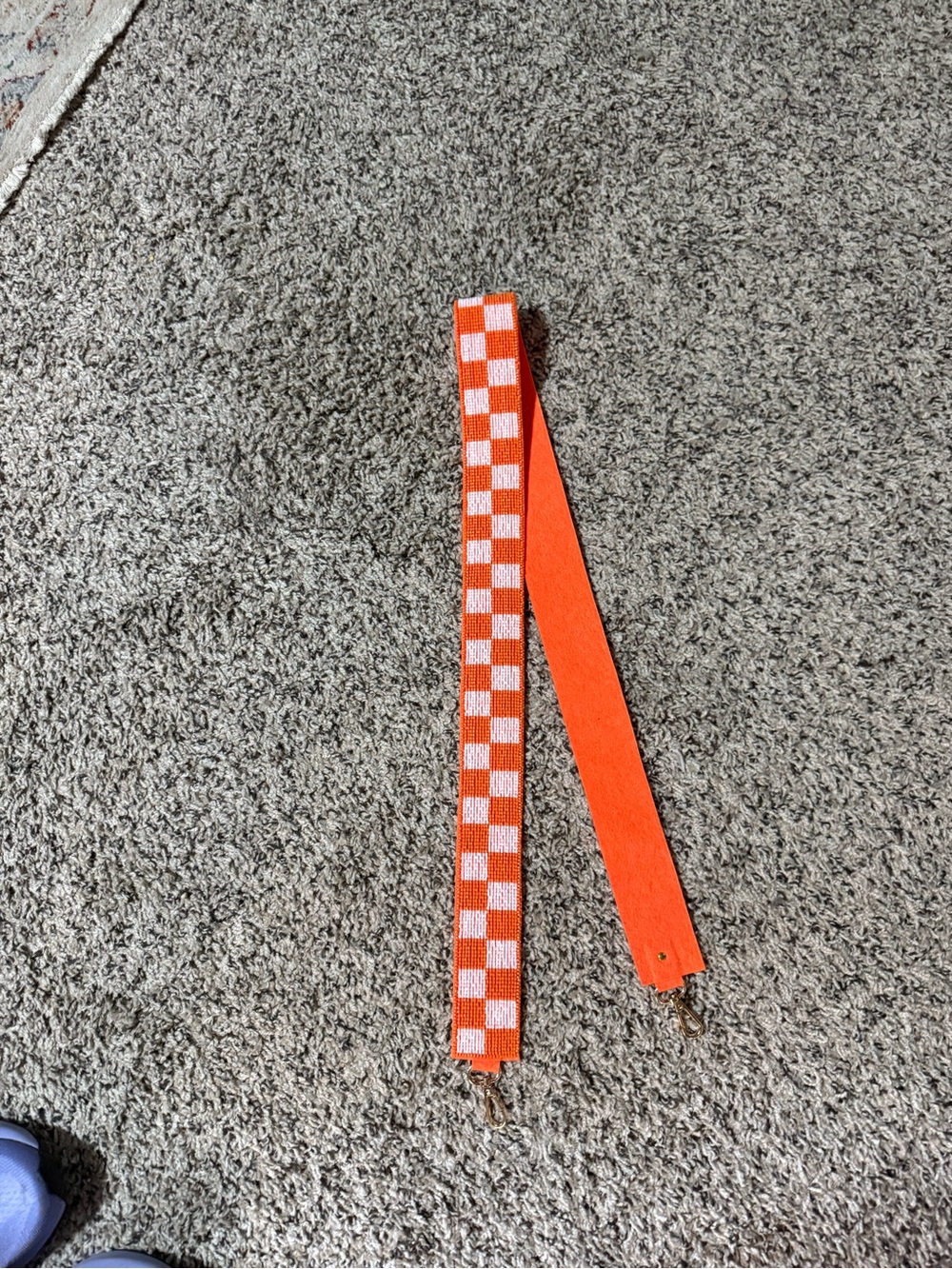 Orange Checkerboard Sequin Strap - Removable Bag Strap Tennessee Vols